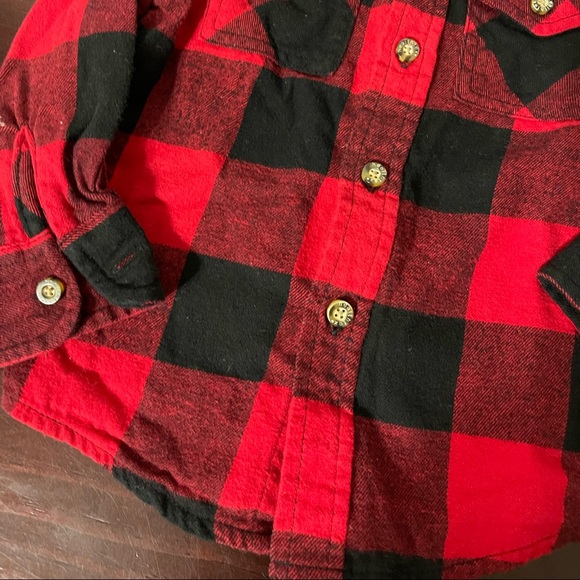 Toddler Boy Holiday Buffalo Long Sleeve Button Down Fleece Christmas Shirt - Picture 3 of 3